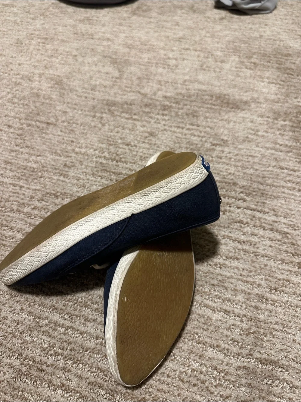 Keds Navy Canvas Sneakers with Cream Laces